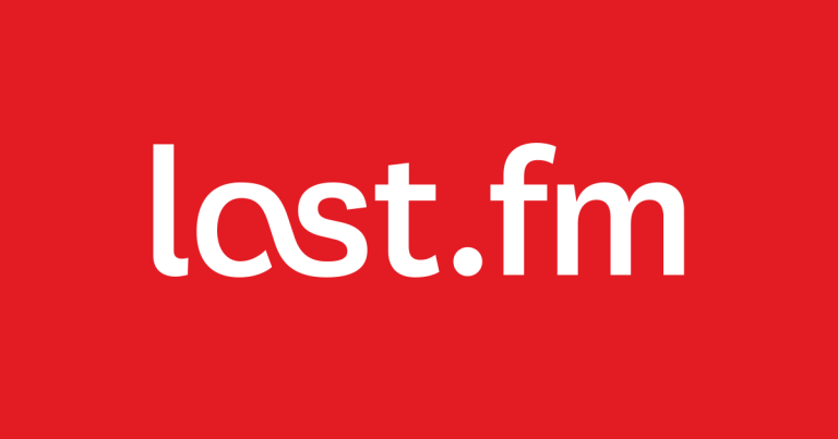 The image shows the logo of "last.fm," a music streaming and recommendation service. The text "last.fm" is written in lowercase white letters with a distinctive, smooth font on a solid red background.