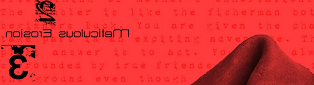 Red text behind red plastic
